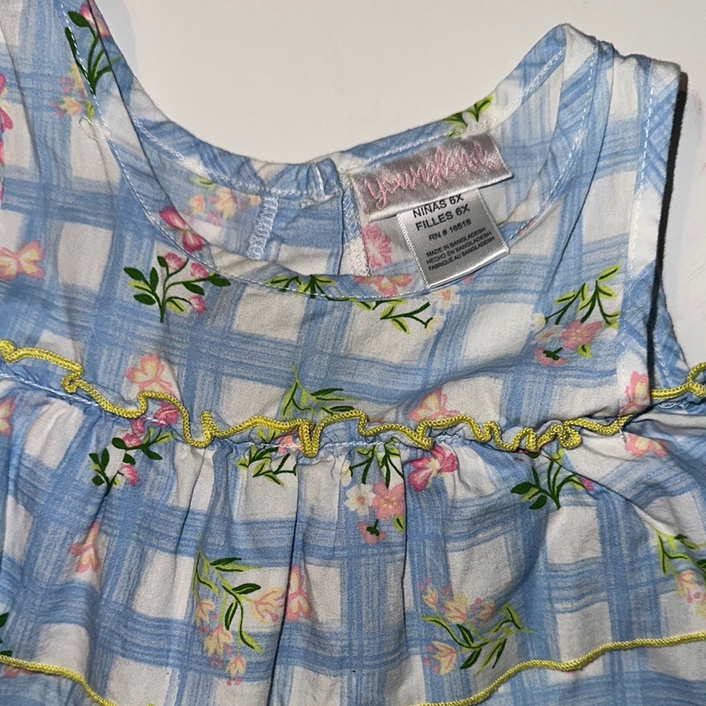 Youngland Blue and White Floral Blouse